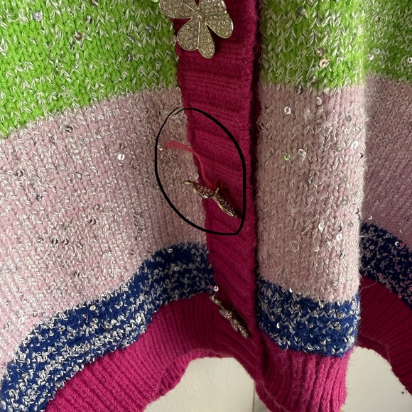 Olivia Rubin Mika Cardigan Rainbow Stripes Women’s Size Large - Picture 7 of 13